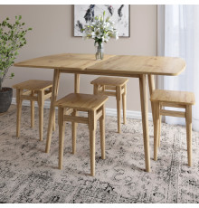 Деревянный раскладной обеденный стол LION Маями-3 Дуб артизан 90х60/90х120 (LION-041267) ТОП