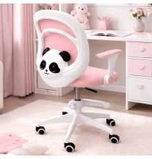 Кресло вращающееся детское с подставкой для ног PERFECT KIDS PANDA PINK Perfect Home Розовый (PFH-092111)