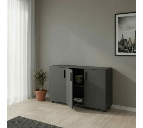 Комод Doros Торн Антрацит 3 ДСП 135х51.6х80 (DRS-012097)