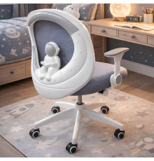 Кресло вращающееся детское с подставкой для ног PERFECT KIDS ASTRONAUT GRAY Perfect Home Серый (PFH-092113)