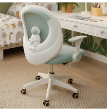 Кресло вращающееся детское с подставкой для ног PERFECT KIDS ASTRONAUT GREEN Perfect Home Зеленый (PFH-092114)