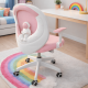 Кресло вращающееся детское с подставкой для ног PERFECT KIDS ASTRONAUT PINK Perfect Home Розовый (PFH-092115)