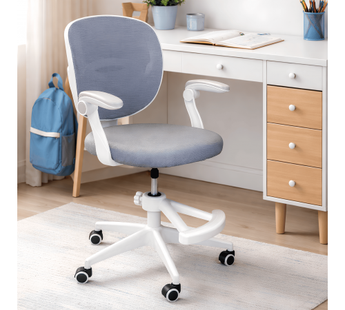 Кресло вращающееся детское с подставкой для ног PERFECT KIDS GRAY Perfect Home Серый (PFH-092117)