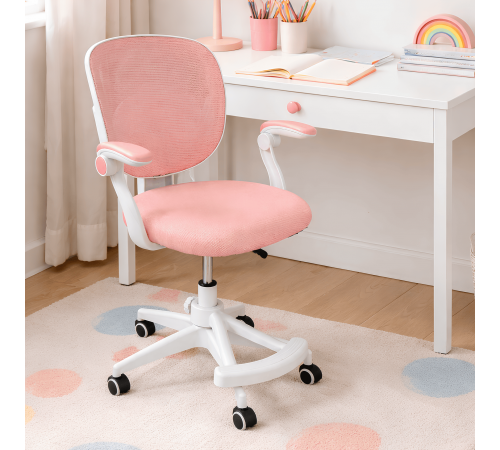 Кресло вращающееся детское с подставкой для ног PERFECT KIDS PINK Perfect Home Розовый (PFH-092118)