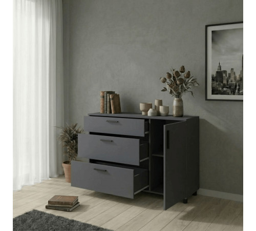Комод Doros Торн Антрацит 3Ш/1Д 135х51.6х80 (DRS-012103)