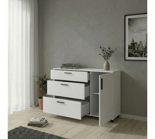 Комод Doros Торн Белый 3Ш/1Д 135х51.6х80 (DRS-012104)