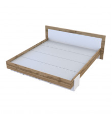 Кровать двуспальная Doros Hugo 180х200 см Дуб тахо/Белый (DRS-011323)