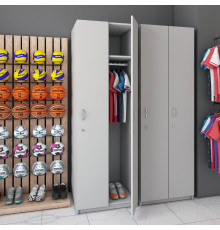 Шкафчик в раздевалку на 2-и секции Doros 60х52х180 Серый (DRS-011221)