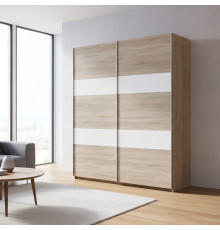 Шкаф купе Doros L-Caiser Дуб сонома вставки Белый 2 ДСП 180х60х213 (DRS-011547)