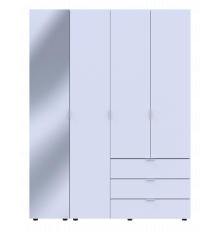 Комплект шкафов для одежды Doros Гелар (2 шт.) 155х49,5х203,4 см Зеркало/Белый (DRS-011185)