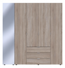 Комплект шкафов для одежды Doros Гелар (2 шт.) 194х49,5х203,4 см Зеркало/Дуб сонома (DRS-011139)