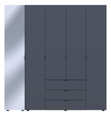 Комплект шкафов для одежды Doros Гелар (2 шт.) 194х49,5х203,4 см Зеркало/Графит (DRS-011138)