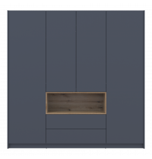 Шкаф для одежды с нишей Doros Дэйл 206х52х220 см Графит/Дуб евок (DRS-011283)