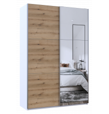 Шкаф-купе двухдверный Doros G-Caiser 160х60х240 см Белый/Дуб евок/1 Зеркало (DRS-011021)