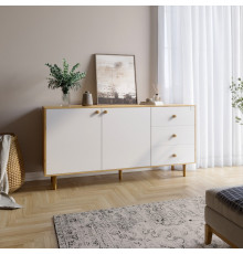 Комод LION Хьюге-5 Дуб Артизан/Нимфея Альба (белый) (LION-041010)