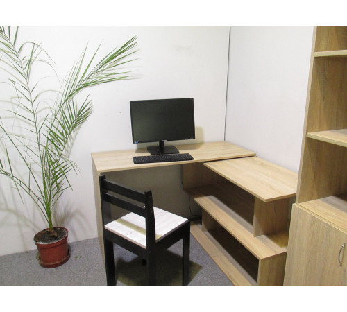 Cтол компьютерный поворотный с полками М-ЗОН Джеко 1200 Антрацит (MZN-031033)
