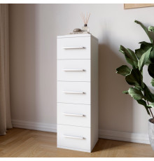 Комод 5 ящиков М-ЗОН Джеко 300 Нимфея Альба (белый) (MZN-031016)