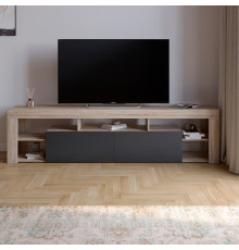 Тумба под телевизор с 5 полками М-ЗОН Джеко 200 Сонома/Антрацит (MZN-031039)