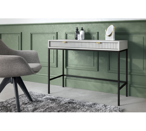 Стол туалетный Perfect Home Новая/Nova с 2 ящиками и черными ножками T104 Серый (PFH-091268)