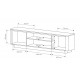 Тумба под ТВ Perfect Home Торро/Торро 3D/200 3-дверная Дуб кремона/черный (PFH-091417)