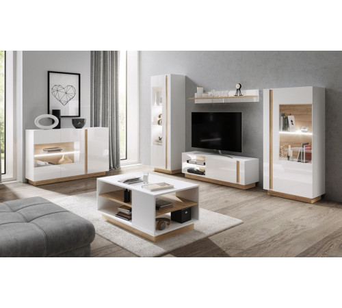 Полка Perfect Home Арко / Arco 138 Белый глянец/дуб грандсон (PFH-091039)