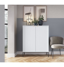 Комод высокий Perfect Home Новая/Nova 2-дверный с черными ножками K104 Белый (PFH-091232)
