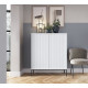 Комод высокий Perfect Home Новая/Nova 2-дверный с черными ножками K104 Белый (PFH-091232)