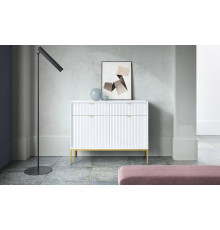 Комод Perfect Home Новая/Nova 2-дверный с 2 ящиками и золотыми ножками KSZ104 Белый (PFH-091217)
