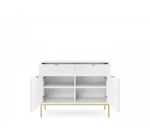 Комод Perfect Home Новая/Nova 2-дверный с 2 ящиками и золотыми ножками KSZ104 Белый (PFH-091217)