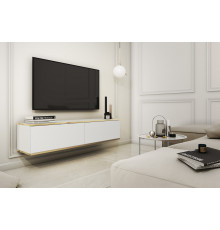 Тумба под телевизор навесная Perfect Home Оро/Oro 2-дверная RTV135 Белый (PFH-091349)