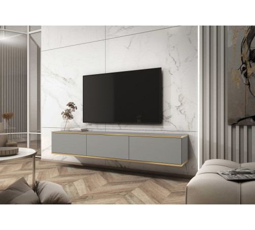Тумба под телевизор навесная Perfect Home Оро/Oro 3-дверная RTV175 Серый (PFH-091360)
