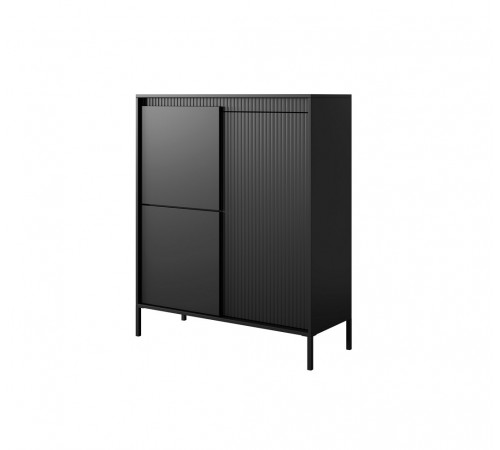 Комод высокий Perfect Home Сенсо / Senso 3-дверный 3D Черный (PFH-091134)