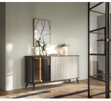 Комод с подсветкой Вичи / Vici K154 3-дверный Орех/кашемир Perfect Home Польша (PFH-091276)
