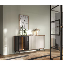 Комод с подсветкой Вичи / Vici K154 3-дверный Орех/кашемир Perfect Home Польша (PFH-091276)