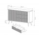 Комод Perfect Home Ланте/Lante 1-дверный с 3 ящиками и золотыми ножками 1D3S/138 Черный (PFH-091192)