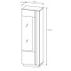 Витрина высокая Perfect Home Арко / Arco 1-дверная 1D1W/60 Белый глянец/дуб грандсон (PFH-091029)