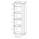 Витрина высокая Perfect Home Арко / Arco 1-дверная 1D1W/60 Белый глянец/дуб грандсон (PFH-091029)