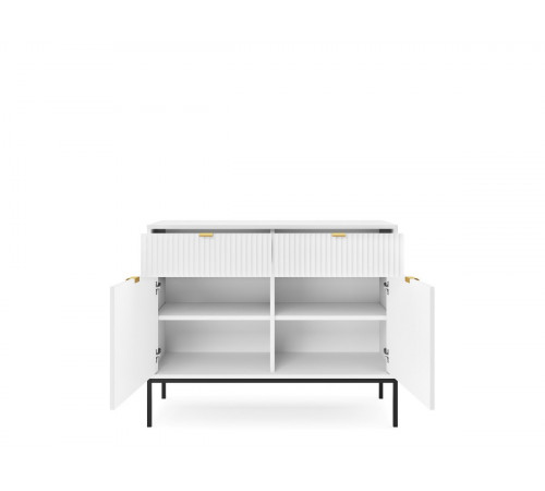 Комод Perfect Home Новая/Nova 2-дверный с 2 ящиками и черными ножками KSZ104 Белый (PFH-091216)