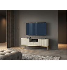 Тумба под телевизор Perfect Home Новая/Nova 2-дверная с 1 ящиком и золотыми ножками RTV154 Кашемир (PFH-091228)