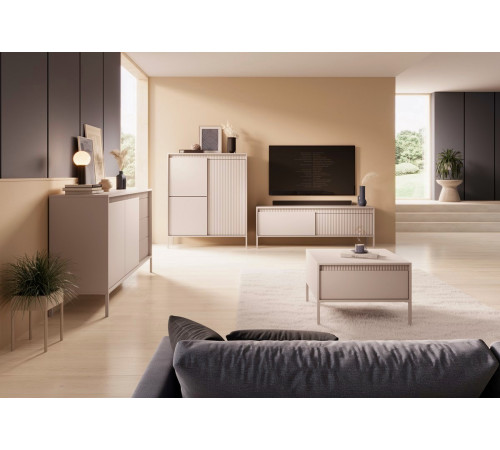 Тумба под телевизор Perfect Home Сенсо/Senso 2-дверная 2D/153 Беж (PFH-091109)