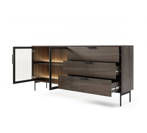 Комод с подсветкой Perfect Home Луми / Lumi 2D3S/181 2-дверный с 3 ящиками Дуб Дунин (PFH-091385)