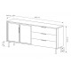 Комод с подсветкой Perfect Home Луми / Lumi 2D3S/181 2-дверный с 3 ящиками Дуб Дунин (PFH-091385)