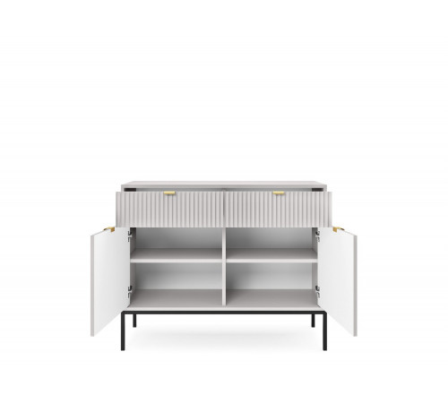 Комод Perfect Home Новая/Nova 2-дверный с 2 ящиками и черными ножками KSZ104 Серый (PFH-091218)