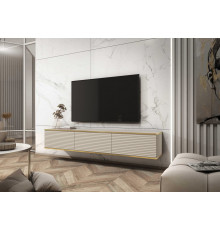 Тумба под телевизор навесная Perfect Home Оро/Oro 3-дверная RTV175 MDF Бежевый (PFH-091366)