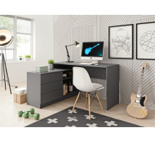 Стол офисный письменный Perfect Home Тео / Teo 3S/138 с 3 ящиками Графит (PFH-091166)