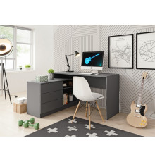 Стол офисный письменный Perfect Home Тео / Teo 3S/138 с 3 ящиками Графит (PFH-091166)