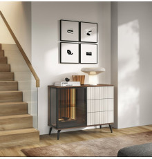 Комод с подсветкой Вичи / Vici KSZ103 1-дверный с 3 ящиками Perfect Home Польша (PFH-091277)