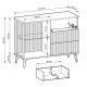 Комод с подсветкой Вичи / Vici KSZ103 1-дверный с 3 ящиками Perfect Home Польша (PFH-091277)