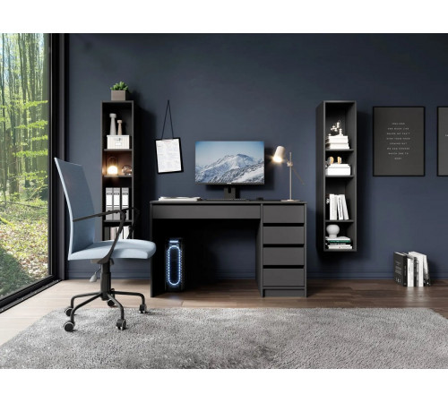 Стол туалетный письменный Perfect Home Ада/Ada 5S/120 с 5 ящиками Антрацит (PFH-091308)