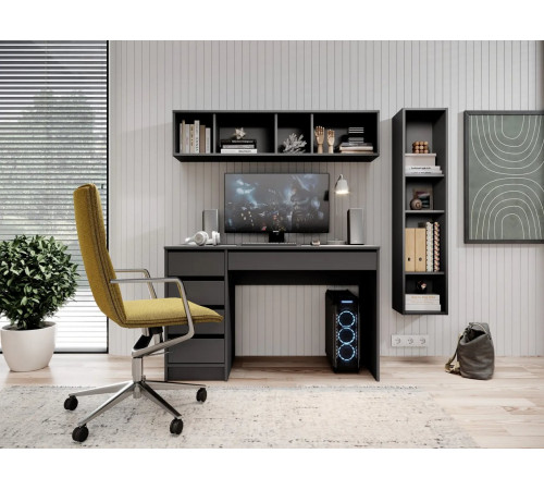 Стол туалетный письменный Perfect Home Ада/Ada 5S/120 с 5 ящиками Антрацит (PFH-091308)